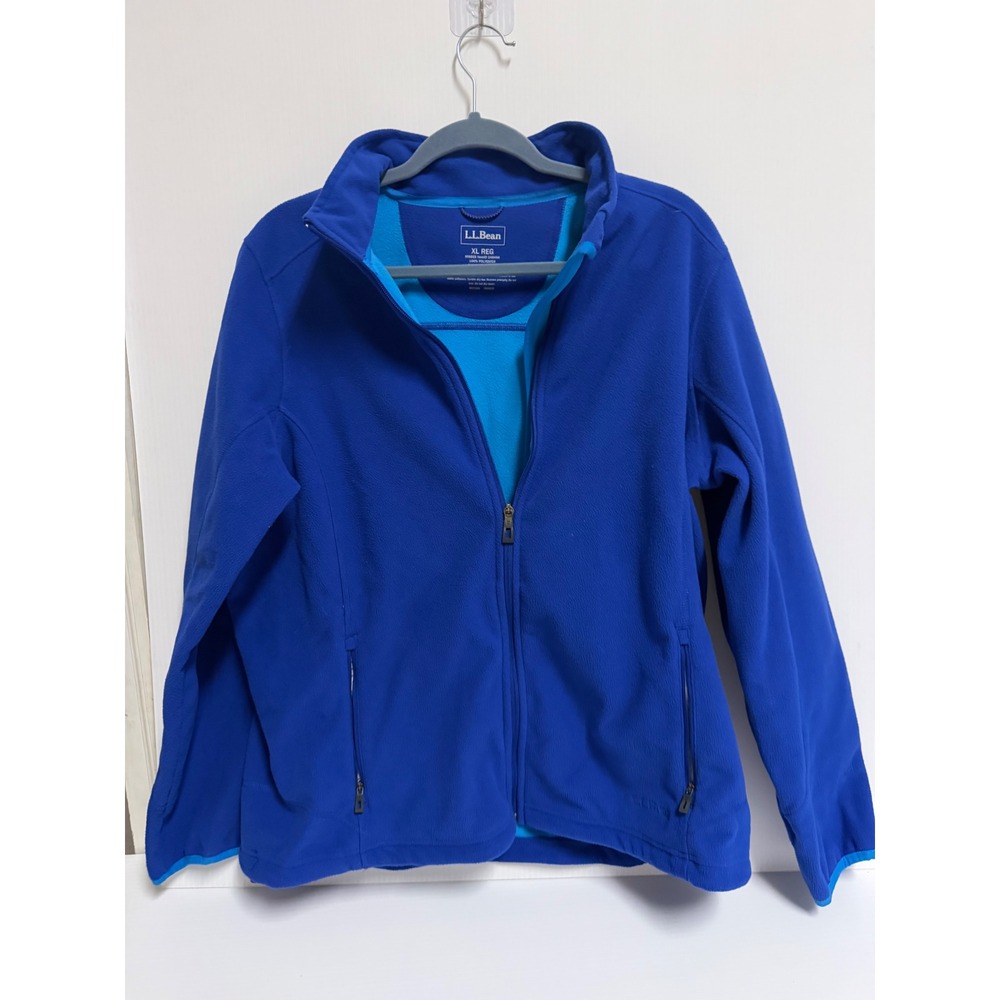 L.L. Bean Fitness Fleece Jacket Royal Blue Full Zip Mock Neck XL